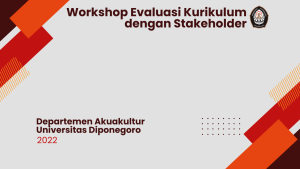Curriculum Evaluation Workshop and Annual Meetings with Stakeholders